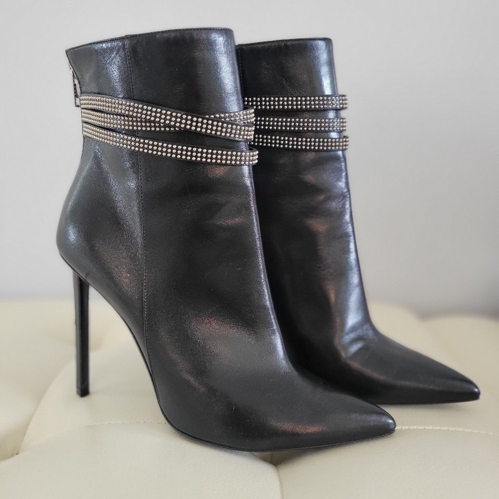 CELINE - BLACK STILETTO BOOTIES WITH STUDS